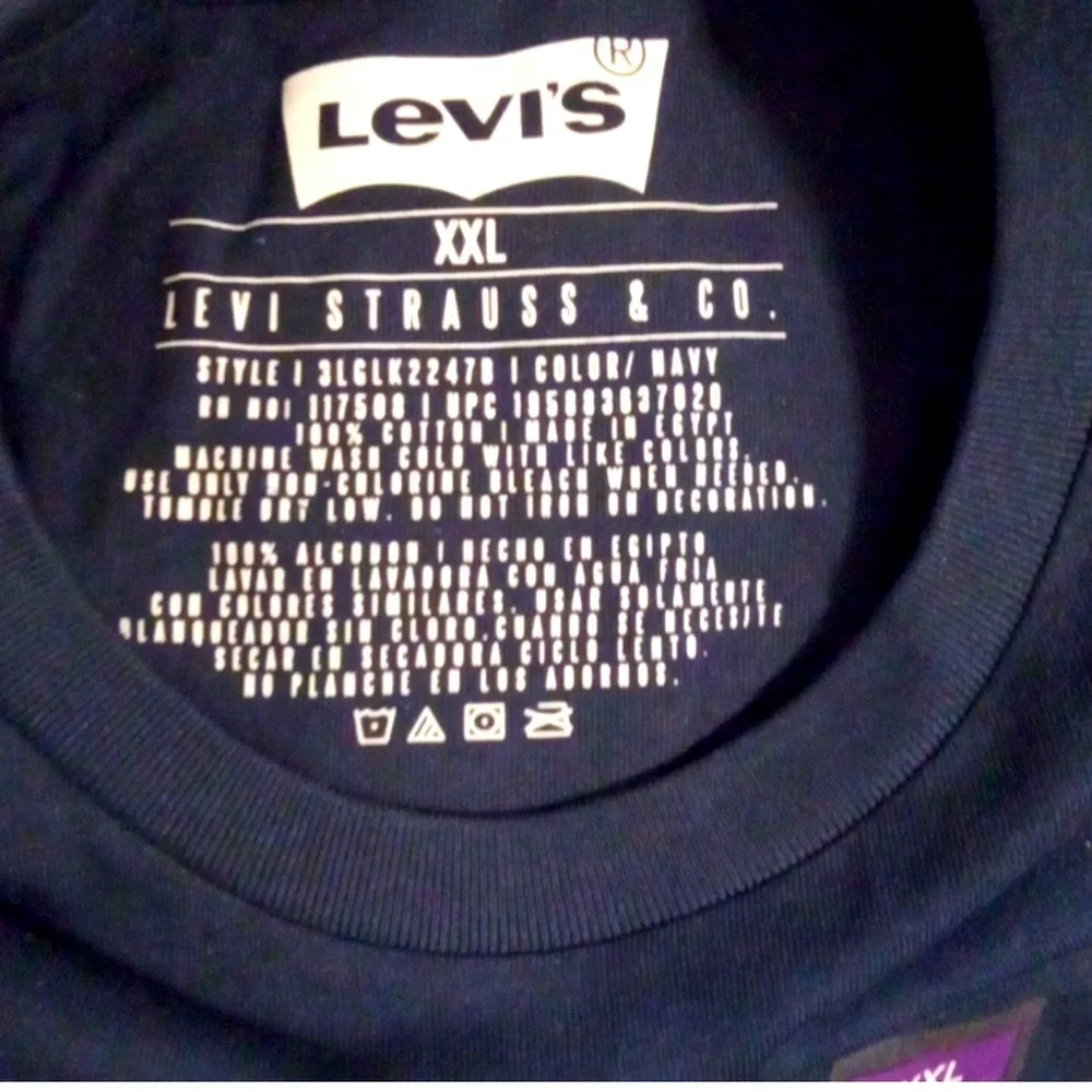 NWT 🏔️🥾🌲 LEVI’S BLUE COTTON LONG SLEEVE SNOWY MOUNTAIN GRAPHIC T-SHIRT Men’s XXL - Picture 6 of 8
